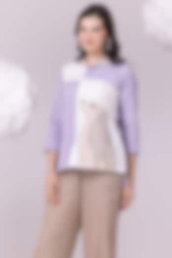 Multi-Colored Pure Cotton Embroidered Shirt by NAINA ARUNIMA