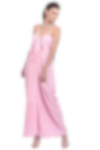 Blush Pink Draped Maxi Dress by Na-Ka