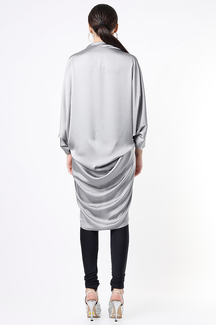 Silver Grey Draped Tunic by NA-KA at Pernia's Pop Up Shop