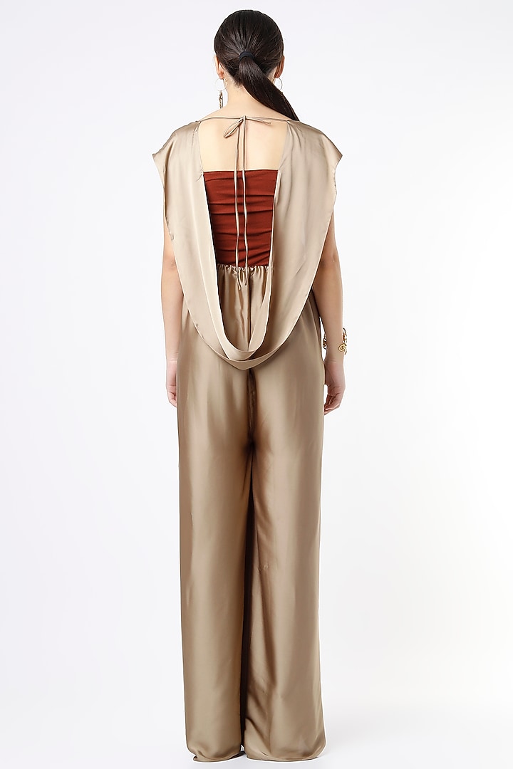 Gold Jumpsuit With Attached Cape by NA-KA at Pernia's Pop Up Shop