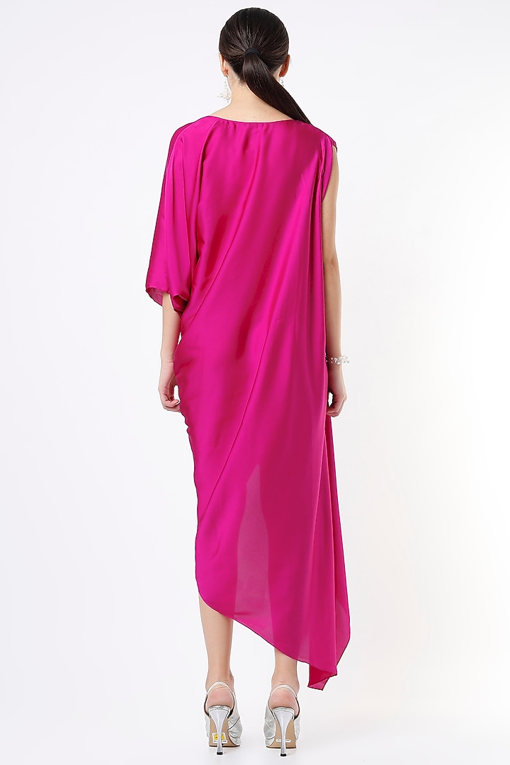 Fuchsia High-Low Draped Summer Dress by NA-KA at Pernia's Pop Up Shop