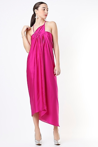 Fuchsia Off-Shoulder Dress by NA-KA