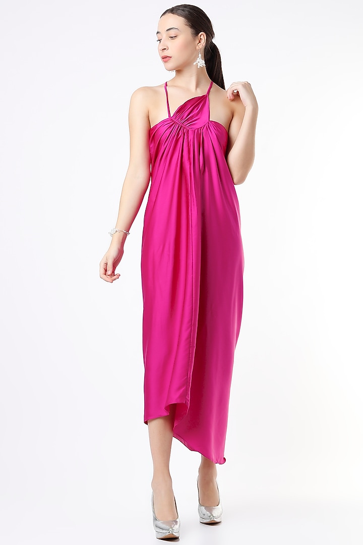 Fuchsia Off-Shoulder Summer Dress by NA-KA at Pernia's Pop Up Shop