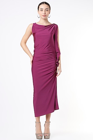 Shop Fuchsia Draped Dress for Women Online from India's Luxury Designers 2023 Shop Fuchsia Draped Dress for Women Online from India's Luxury Designers 2023