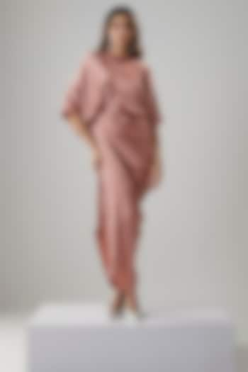 Blush Pink Satin Draped Gown by NA-KA at Pernia's Pop Up Shop