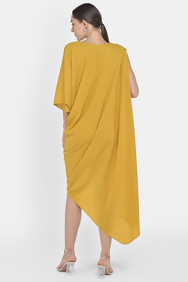 Mustard Yellow Draped Summer Dress by Na-Ka at Pernia's Pop Up Shop