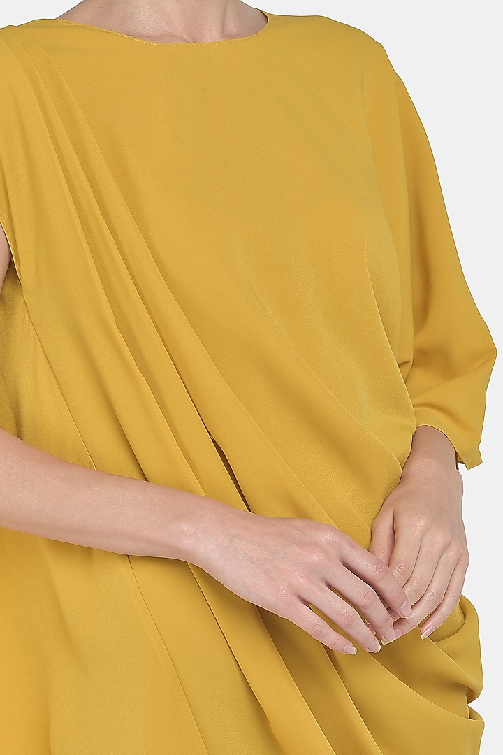 Mustard Yellow Draped Summer Dress by Na-Ka at Pernia's Pop Up Shop