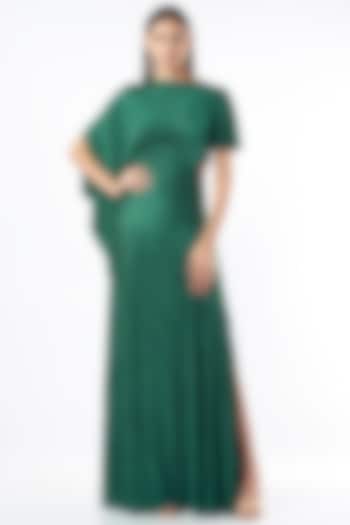 Emerald Green Draped Gown by NA-KA
