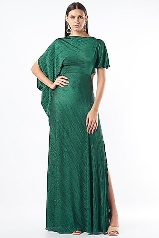 Emerald Green Draped Gown by NA-KA