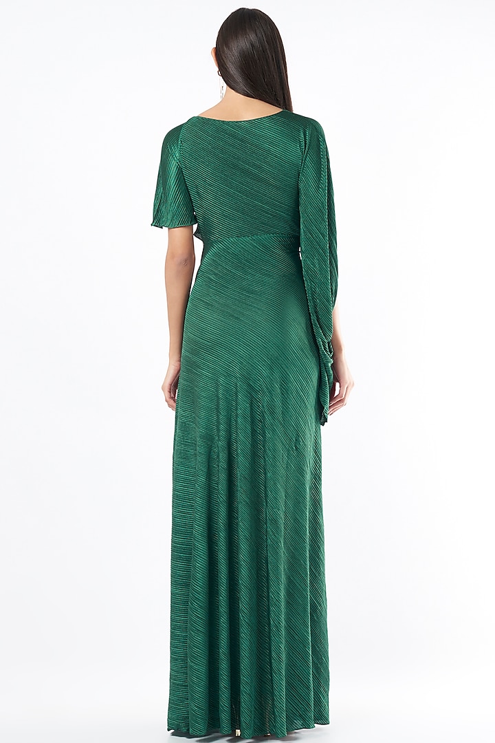 Emerald Green Draped Gown by NA-KA at Pernia's Pop Up Shop