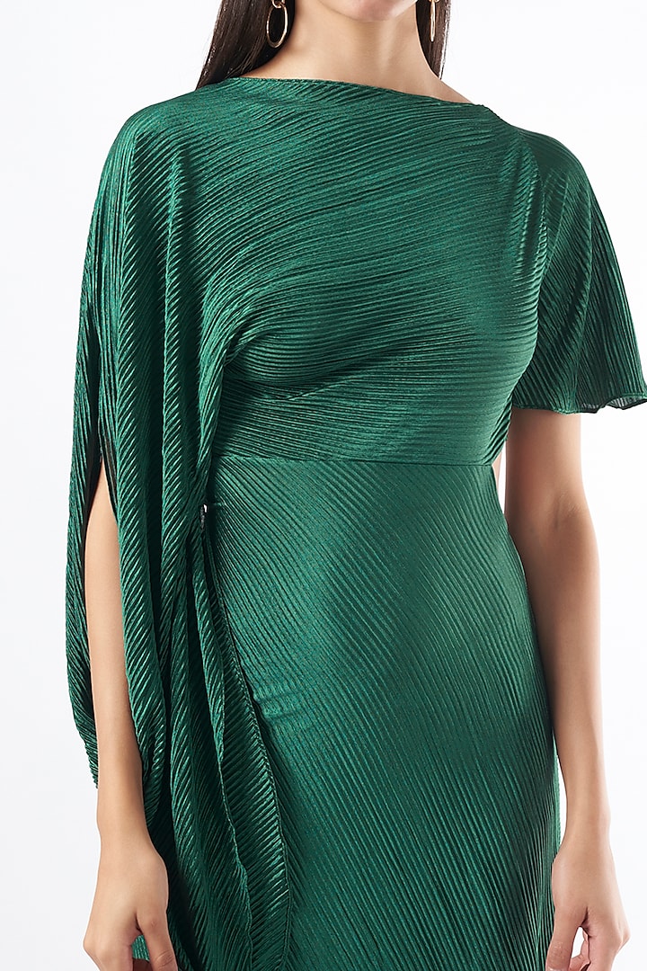 Emerald Green Draped Gown by NA-KA at Pernia's Pop Up Shop