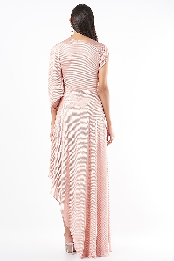 Light Peach Draped Gown by NA-KA at Pernia's Pop Up Shop