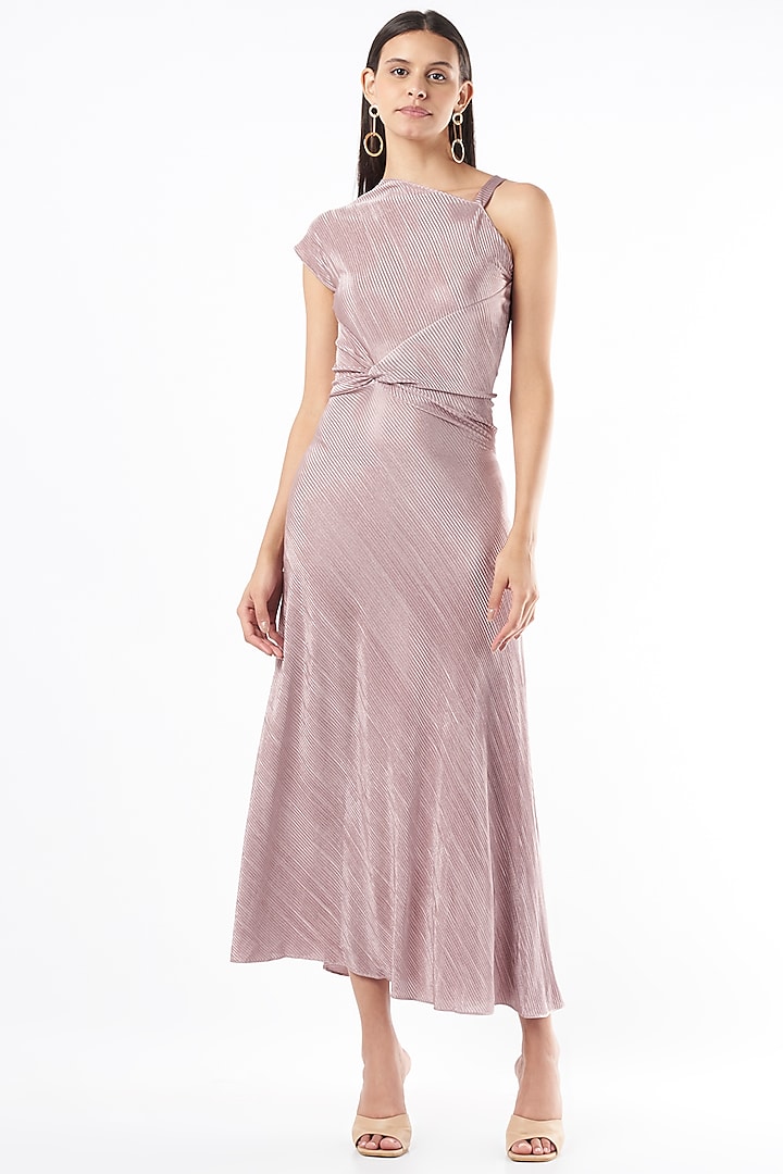 Pale Pink One-Shoulder Dress by NA-KA