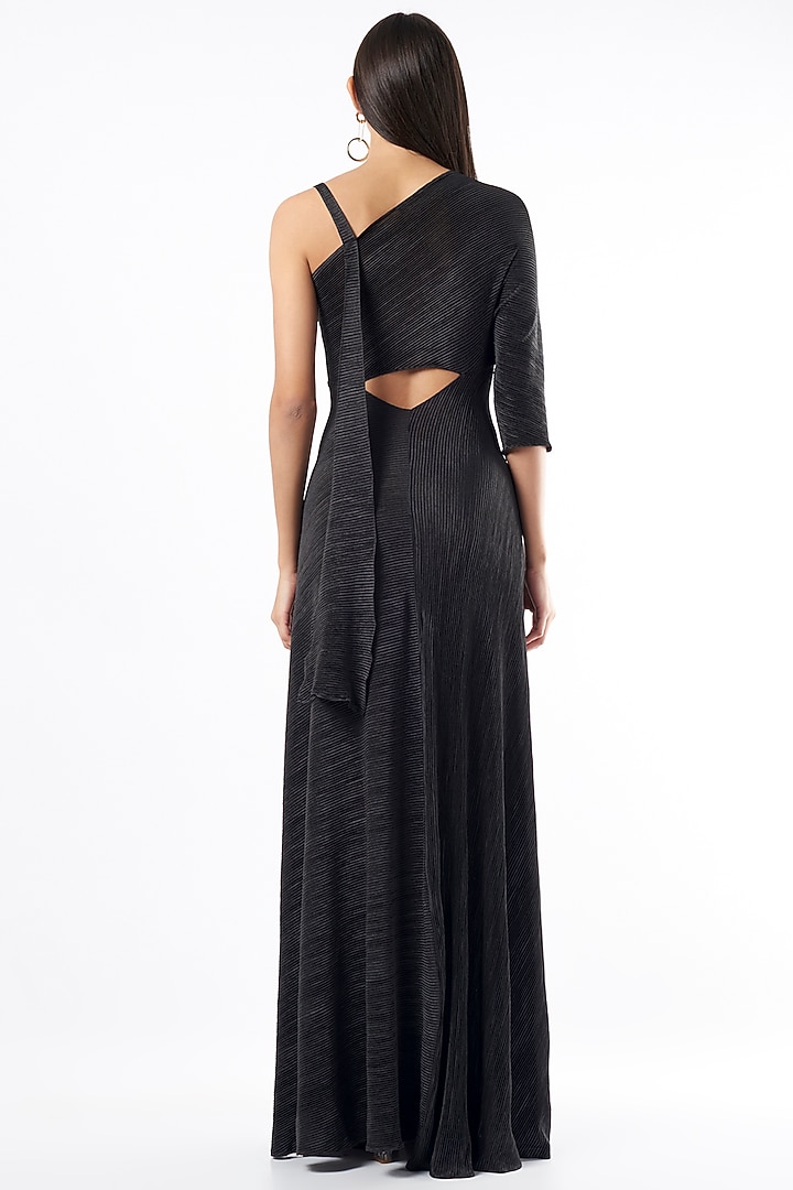 Black Draped Gown by NA-KA at Pernia's Pop Up Shop