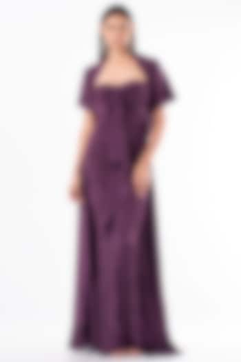 Purple Off-Shoulder Gown by NA-KA