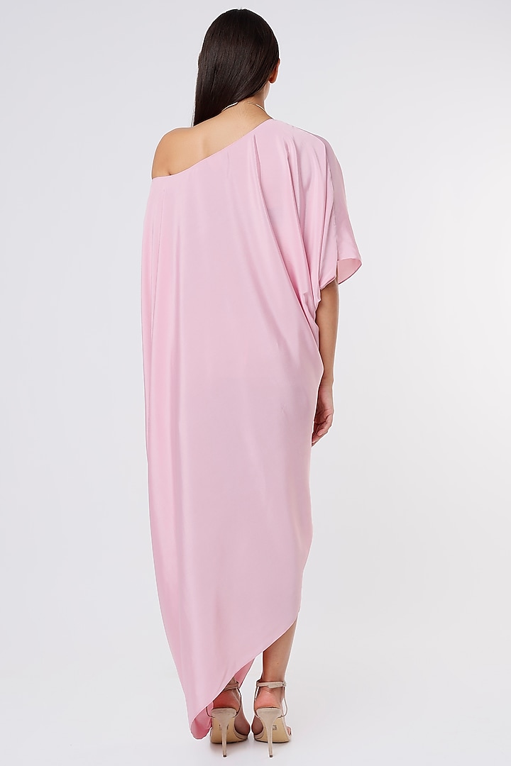 Baby Pink Crepe Draped Gown by NA-KA at Pernia's Pop Up Shop