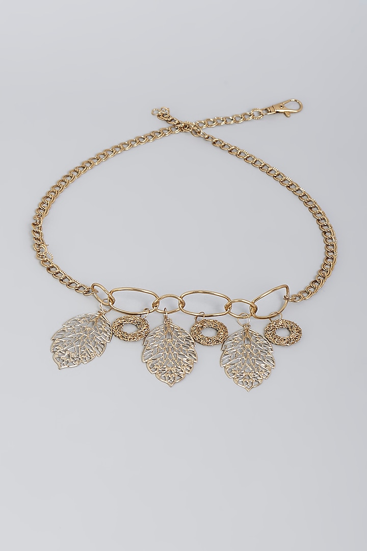 Antique Gold Finish Embellished Belt by Na-Ka