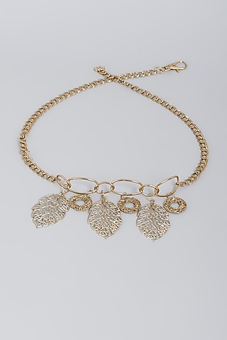 Antique Gold Finish Embellished Belt by Na-Ka