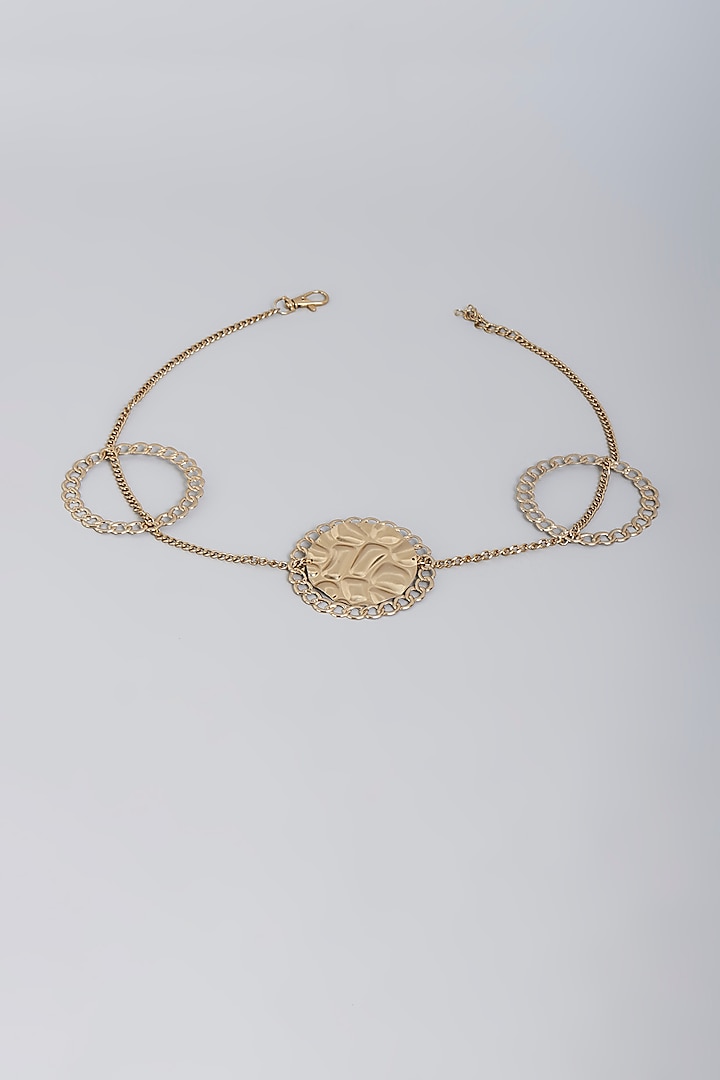 Gold Finish Embellished Belt by Na-Ka