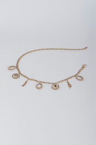 Antique Gold Finish Embellished Belt by Na-Ka