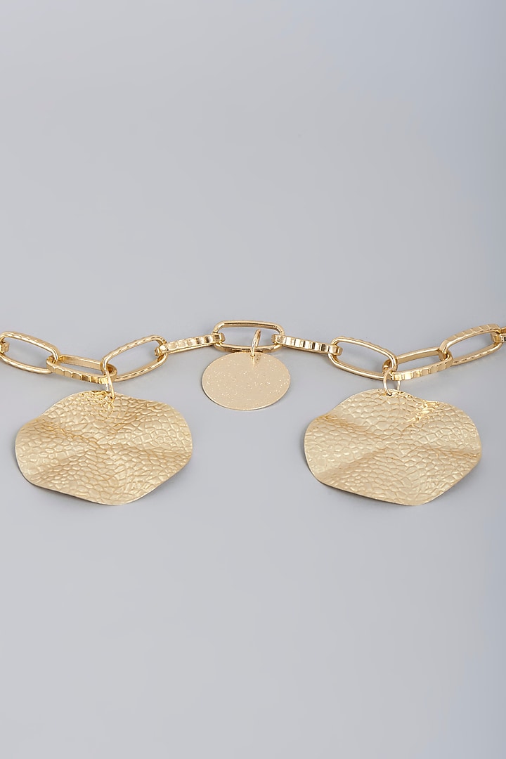 Gold Finish Metal Motifs Belt by Na-Ka at Pernia's Pop Up Shop