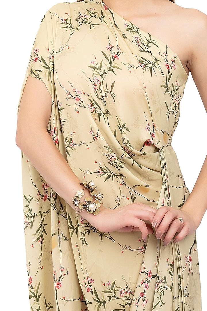 Mustard Digital Printed Gown by Na-ka at Pernia's Pop Up Shop