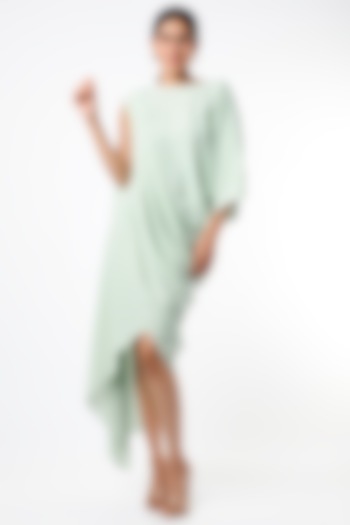 Baby Blue Draped Cowl Summer Dress by NA-KA at Pernia's Pop Up Shop