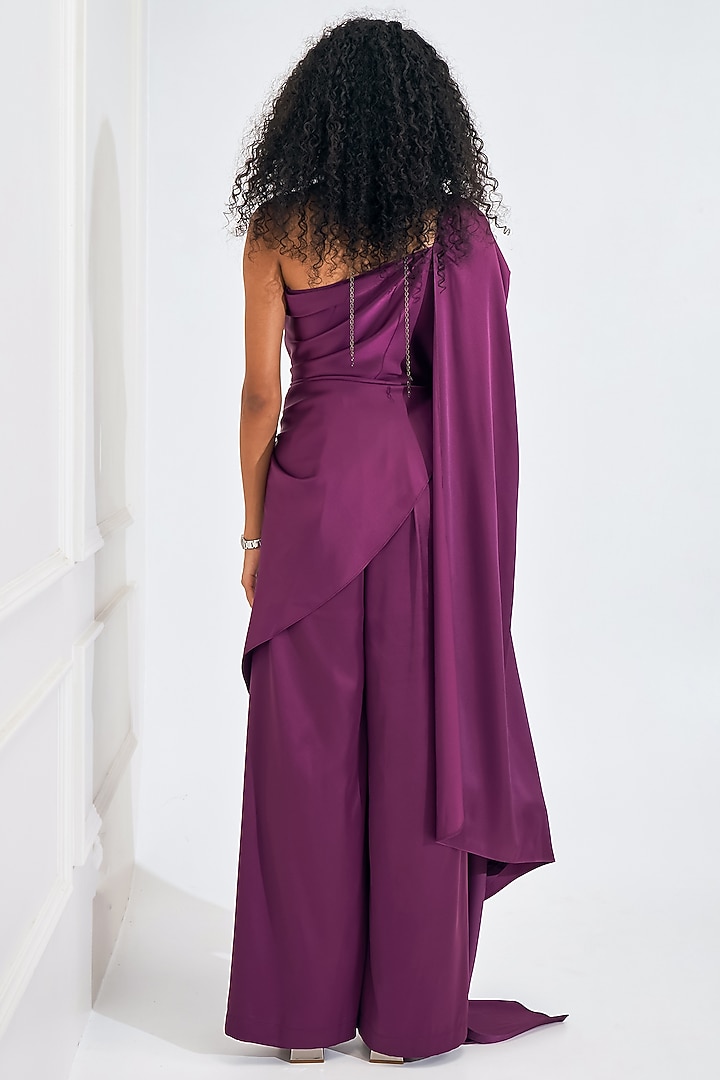 Wine Satin Co-Ord Set by NA-KA at Pernia's Pop Up Shop