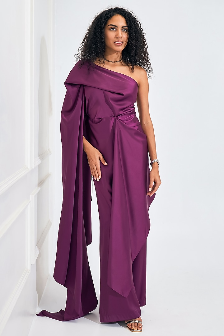 Wine Satin Co-Ord Set by NA-KA at Pernia's Pop Up Shop