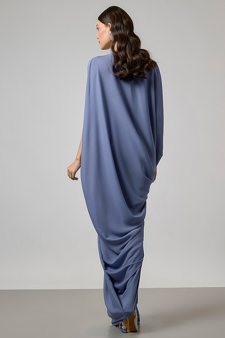 Powder Blue Double Georgette Gown by NA-KA at Pernia's Pop Up Shop