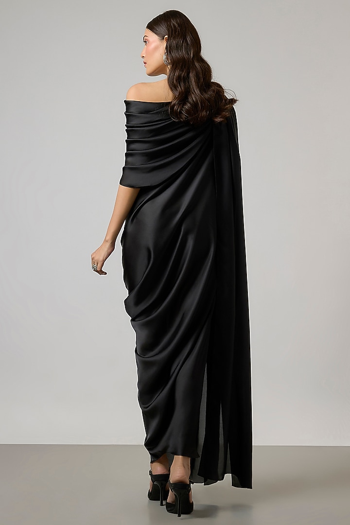 Black Satin Gown by NA-KA at Pernia's Pop Up Shop