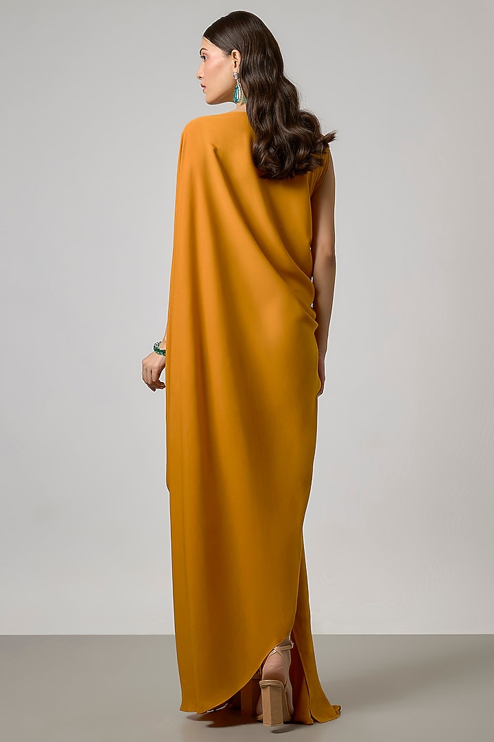 Mustard Double Georgette Gown by NA-KA at Pernia's Pop Up Shop