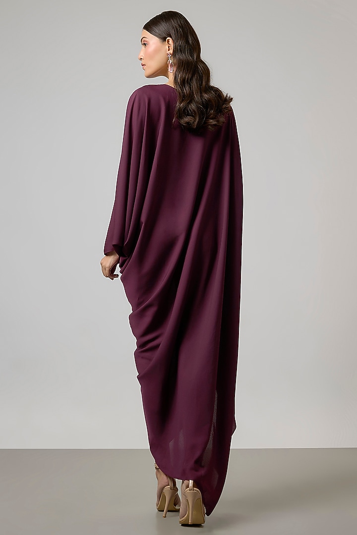 Wine Double Georgette Gown by NA-KA at Pernia's Pop Up Shop