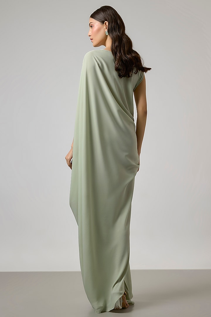 Sea Green Double Georgette Gown by NA-KA at Pernia's Pop Up Shop