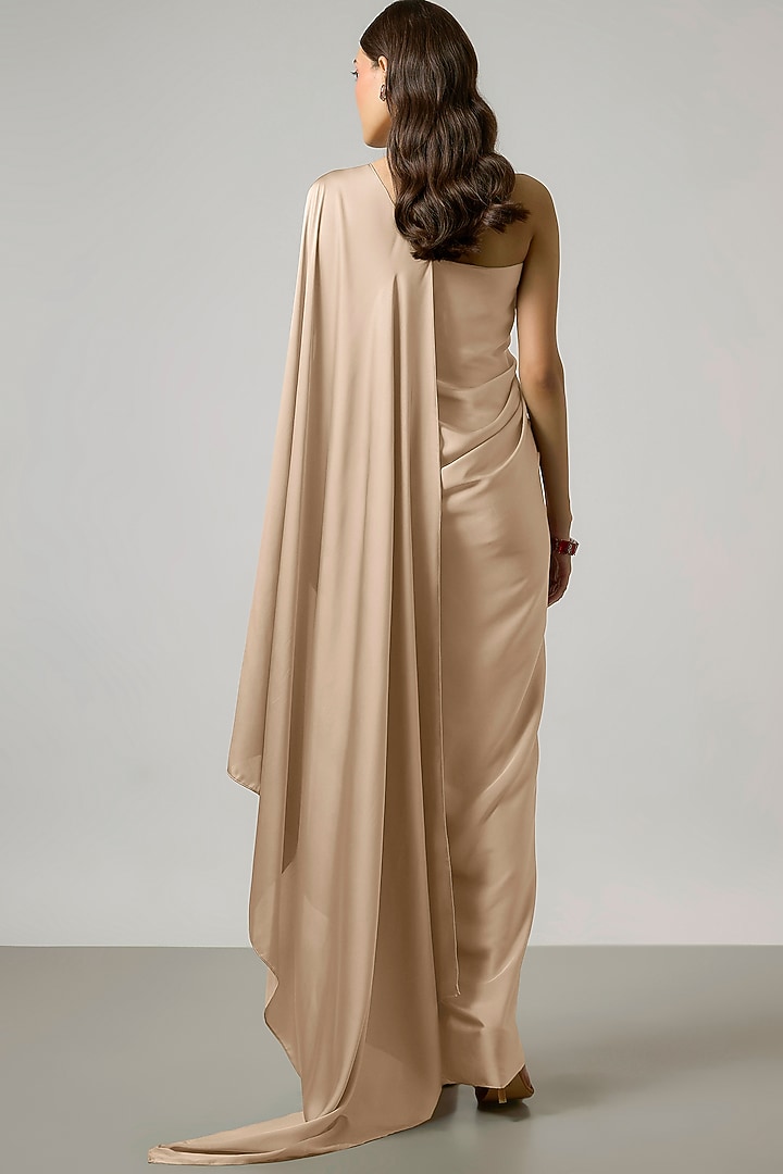 Champagne Gold Satin Gown by NA-KA at Pernia's Pop Up Shop