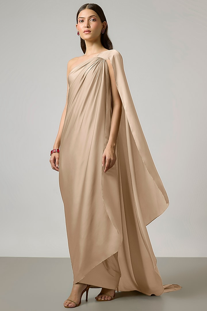 Champagne Gold Satin Gown by NA-KA at Pernia's Pop Up Shop