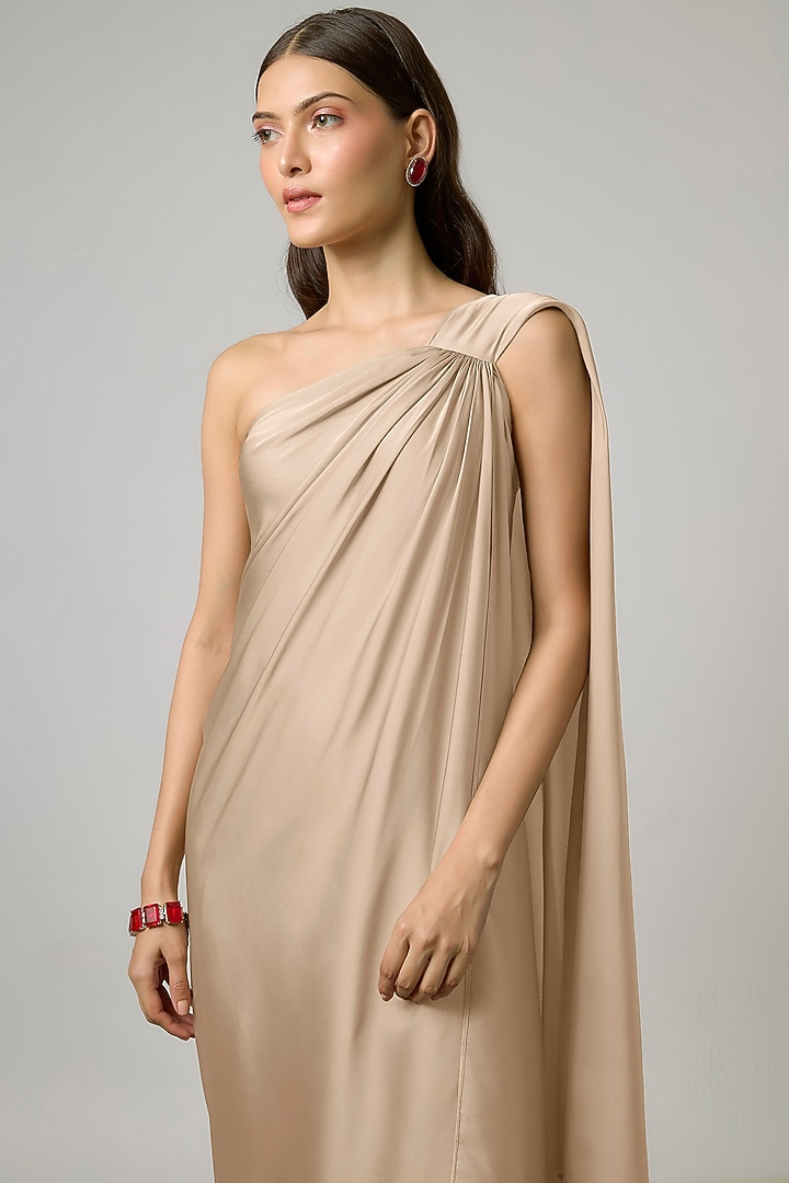 Champagne Gold Satin Gown by NA-KA at Pernia's Pop Up Shop