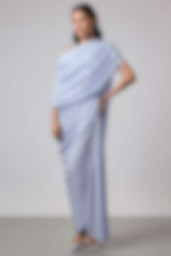 Ice Blue Double Georgette Gown by NA-KA at Pernia's Pop Up Shop