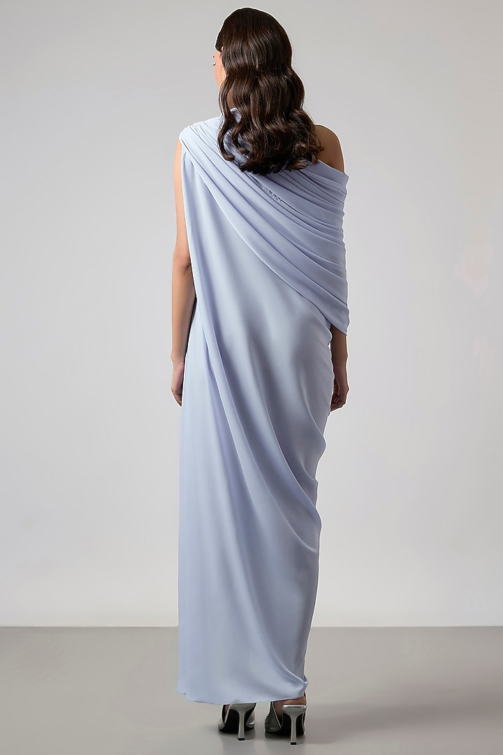 Ice Blue Double Georgette Gown by NA-KA at Pernia's Pop Up Shop