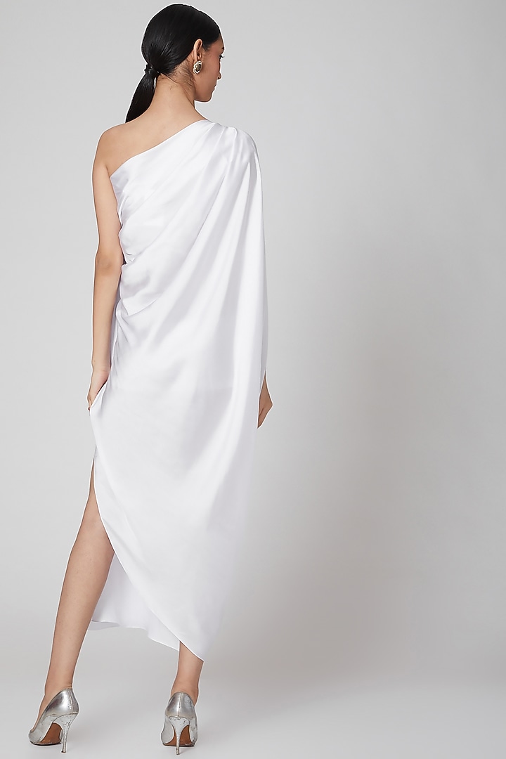 White Draped & Pleated Summer Dress by Na-Ka at Pernia's Pop Up Shop
