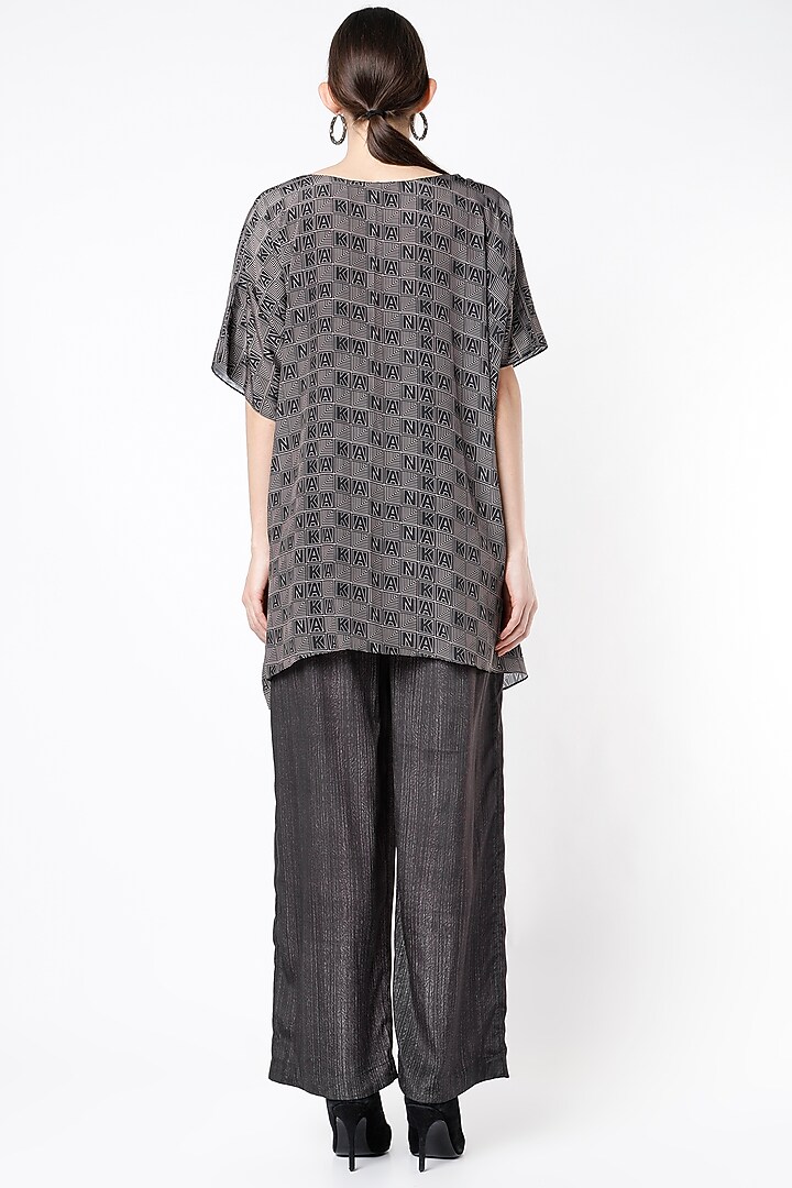 Nude & Black Digital Printed Kaftan Set by NA-KA at Pernia's Pop Up Shop