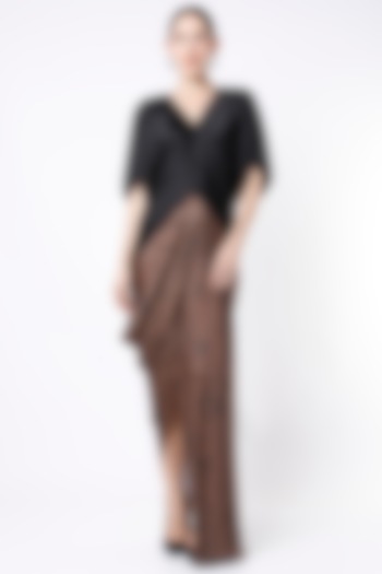 Bronze Digital Printed Skirt Set by NA-KA at Pernia's Pop Up Shop