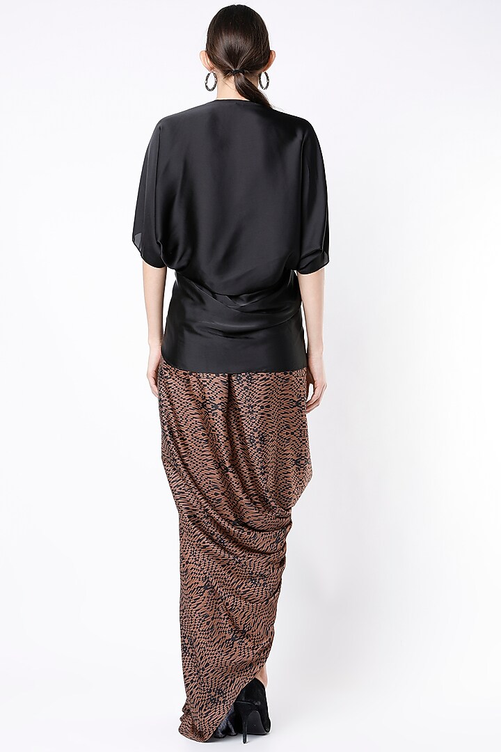 Bronze Digital Printed Skirt Set by NA-KA at Pernia's Pop Up Shop
