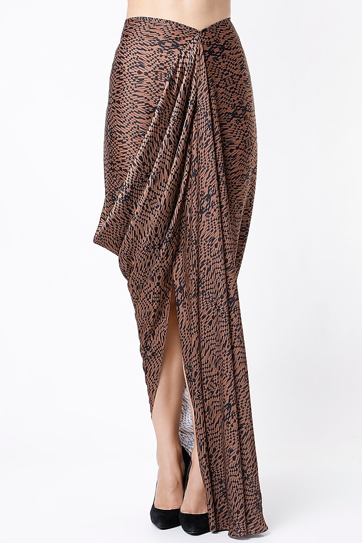 Bronze Digital Printed Skirt Set by NA-KA at Pernia's Pop Up Shop