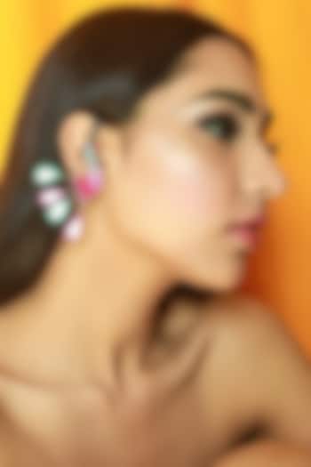 Multi-Colored Embroidered Dangler Earrings by NakhreWaali