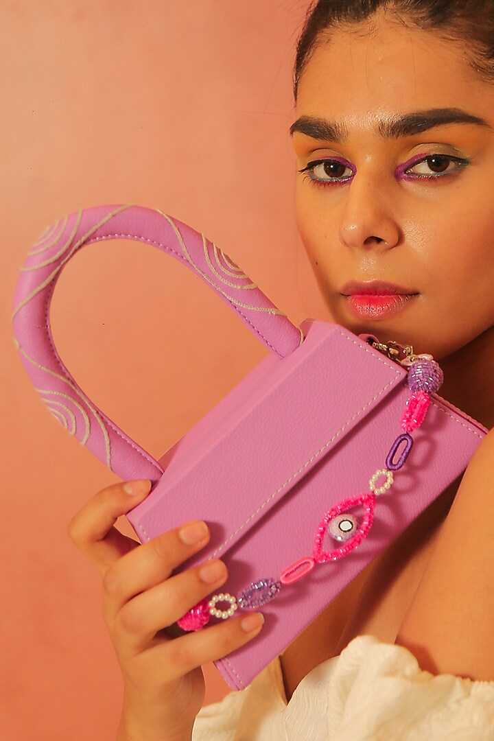 Lavender Embroidered Bag by NakhreWaali at Pernia's Pop Up Shop