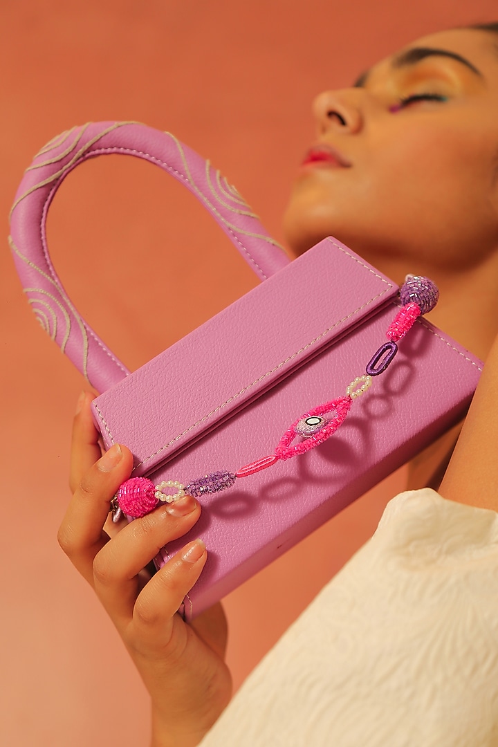 Lavender Embroidered Bag by NakhreWaali at Pernia's Pop Up Shop