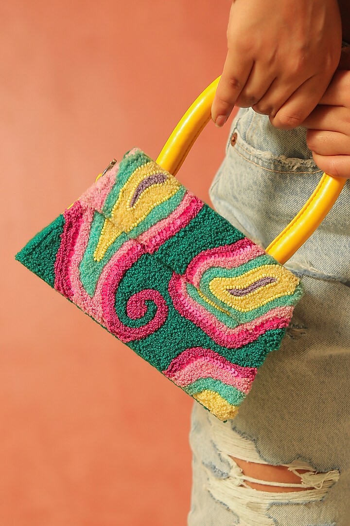 Multi-Colored Bag With Embroidery by NakhreWaali at Pernia's Pop Up Shop