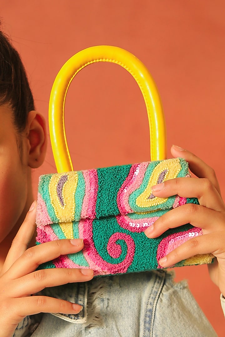 Multi-Colored Bag With Embroidery by NakhreWaali at Pernia's Pop Up Shop