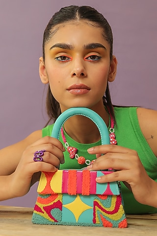 Multi-Colored Embroidered Bag by NakhreWaali